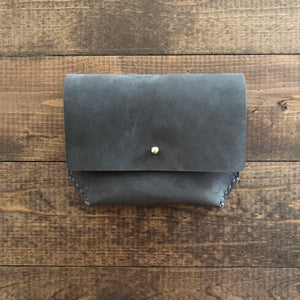 k(not) small wallet in charcoal gray nubuck(made to order)